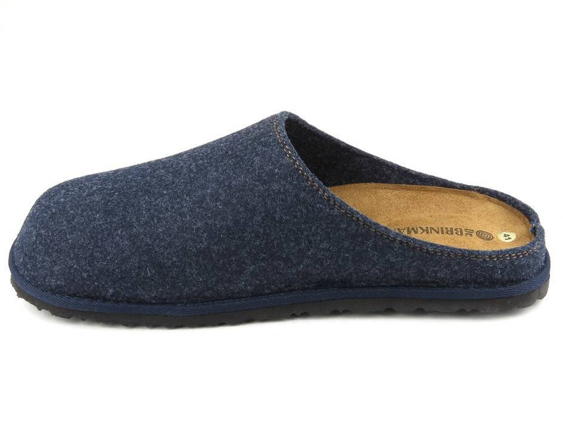 Filcowe kapcie męskie ze skórzaną wkładką - Brinkmann 220296-5, granatowe