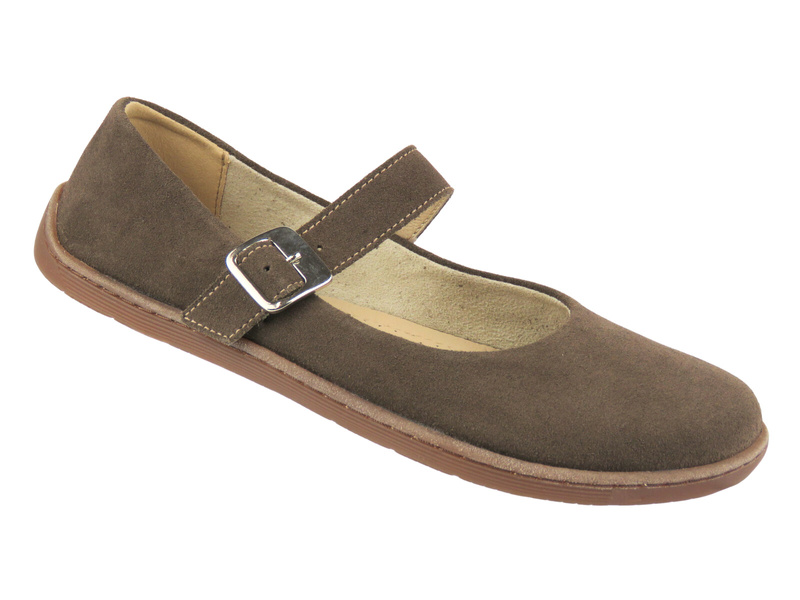 Barefoot skórzane minimalistyczne półbuty damskie Nika Komfort 1445, brąz