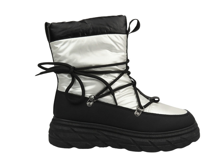 Śniegowce Damskie, Buty Zimowe Venezia C005MTWHOBB087 Białe Sznurowane