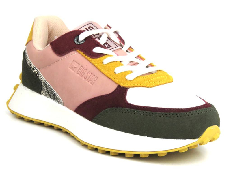 Buty sportowe, sneakersy damskie BIG STAR II274404, różowo-zielone