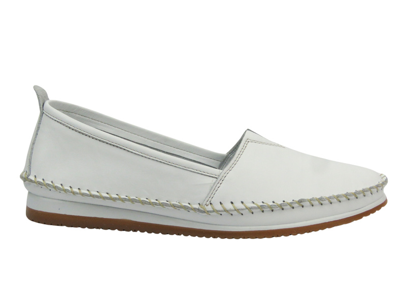 Półbuty damskie - Nika Komfort H-741, białe Polska Marka