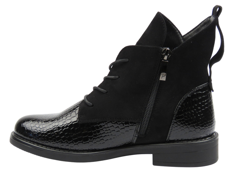 Ocieplane botki damskie czarne Potocki 25-12080