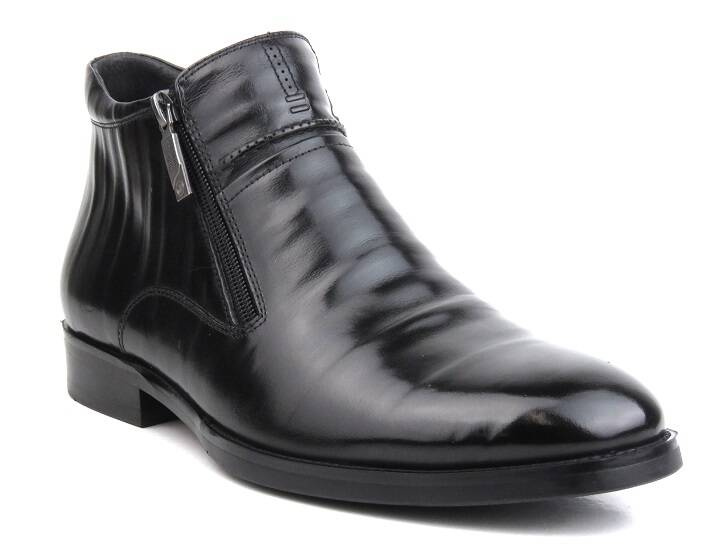 Eleganckie botki męskie na suwak - JOHN DOUBARE H35B-50-183, czarne