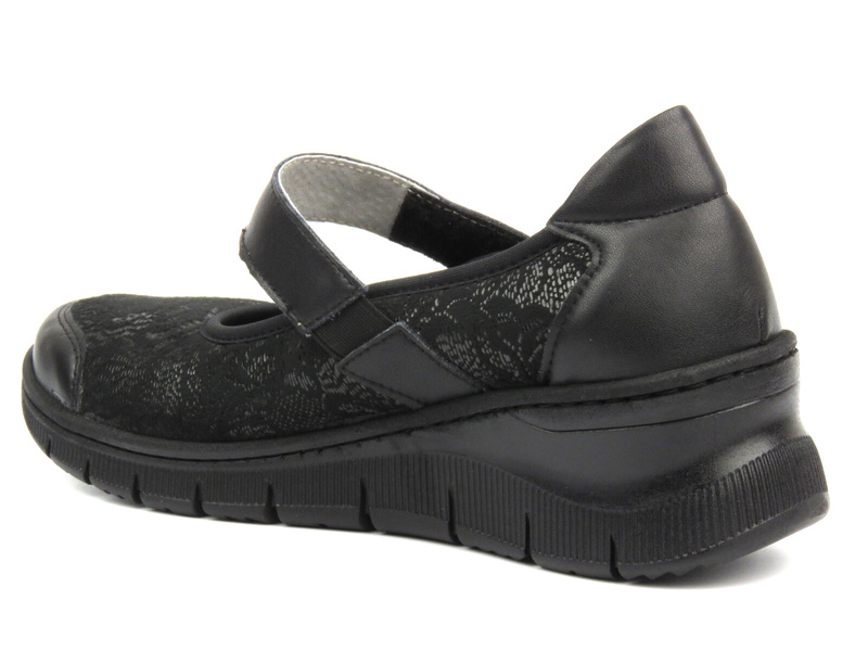 Wygodne, miękkie półbuty damskie - AXEL 9232, czarne
