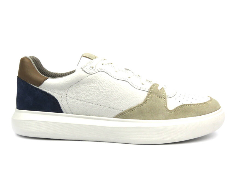 Sneakersy męskie renomowanej marki - GEOX U455WB, białe