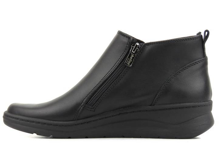 Botki damskie na koturnie - HELIOS Komfort 541, czarny 2