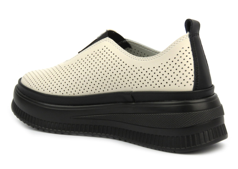 Skórzane półbuty damskie - Artiker 54C1705, beżowe