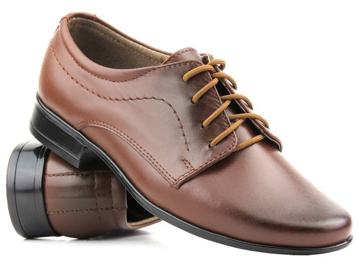Eleganckie półbuty dziecięce, buty komunijne - Lukas J1, brązowe