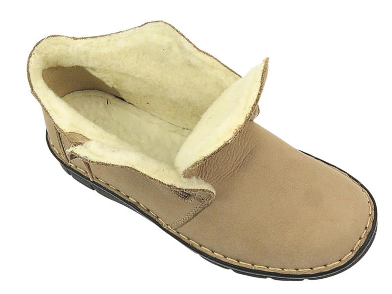 Wygodne botki damskie z miękkiej skóry - Nika Komfort 1388, beżowe