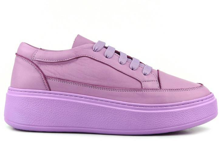 Fioletowe sneakersy damskie na platformie - VENEZIA 01801-71