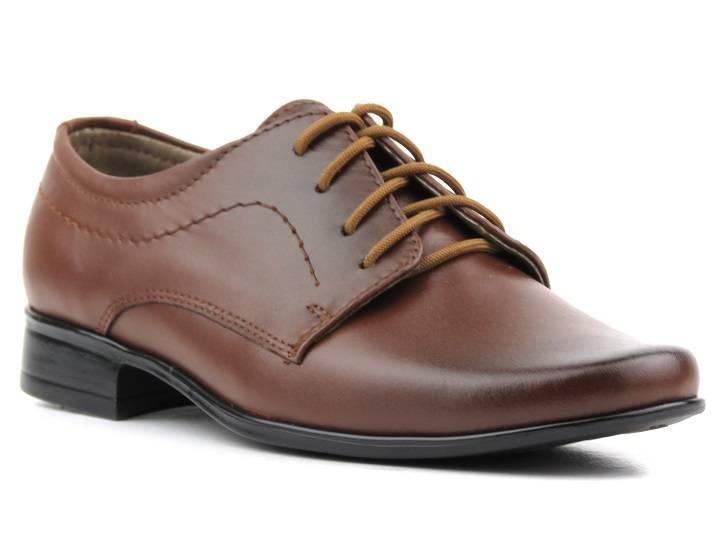Eleganckie półbuty dziecięce, buty komunijne - Lukas J1, brązowe