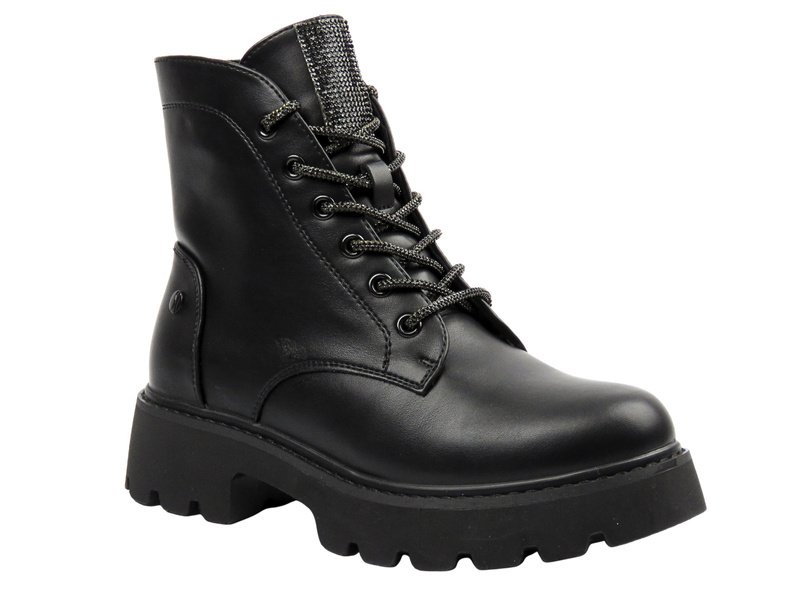 Wygodne botki damskie z miękkiej skóry Inblu IC‑61, czarne