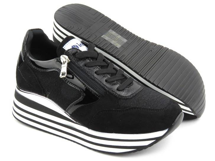 Sneakersy damskie na platformie - INBLU IN000224, czarne