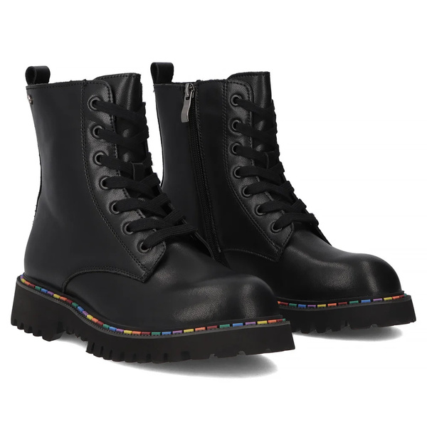 Botki, workery damskie skórzane czarne Filippo DBT7428/25