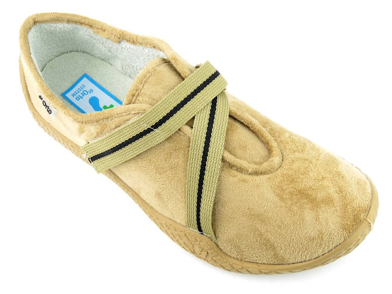 Zakryte kapcie, buty damskie ortopedyczne - Befado dr Orto 434D017, beżowe