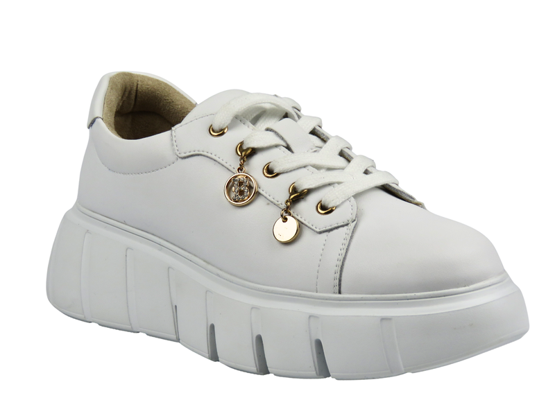 Damskie sneakersy Cambell 25-19375 białe