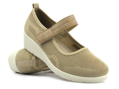 Półbuty, buty damskie zdrowotne - UNISOFT 23TX02-6016, beżowe