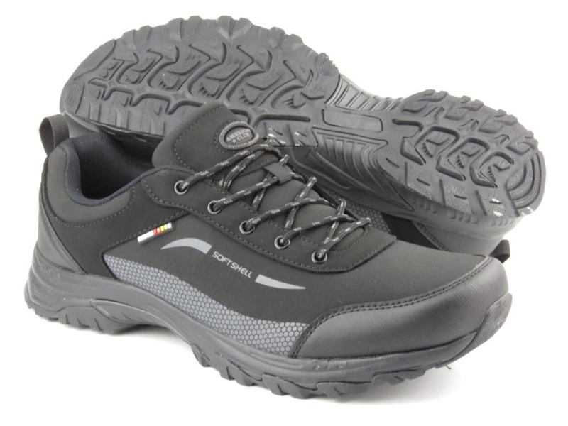 Buty męskie sportowe z softshell - AMERICAN CLUB WT113/23, czarne
