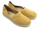 Skórzane espadryle damskie z wyciętą cholewką - VENEZIA 473-22035, beżowe