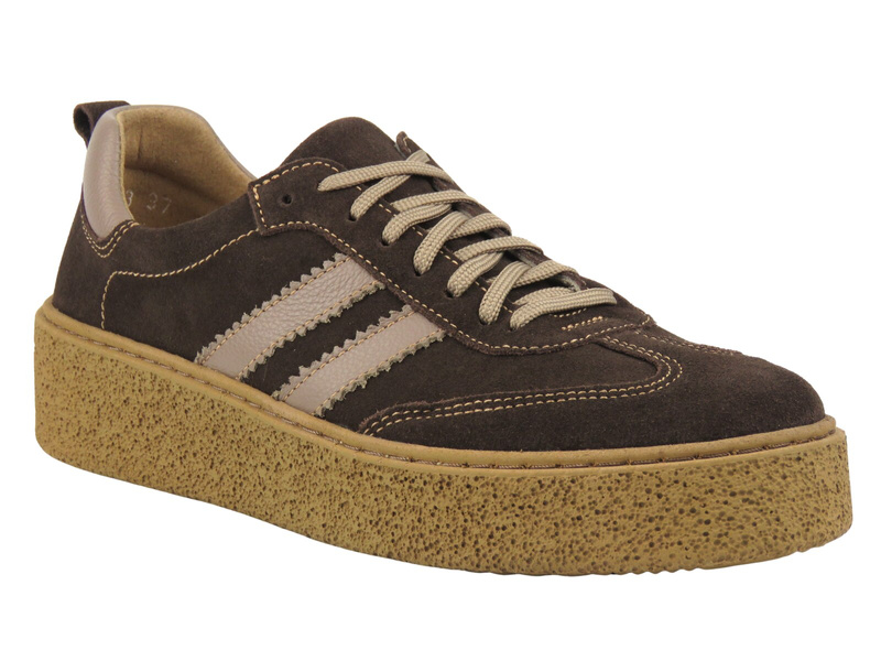 Skórzane półbuty damskie Nika Komfort 1503, bordowe