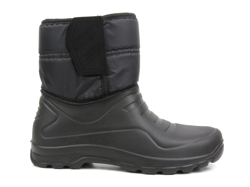 Ciepłe śniegowce męskie na rzep - OLIMP CM-322, czarne