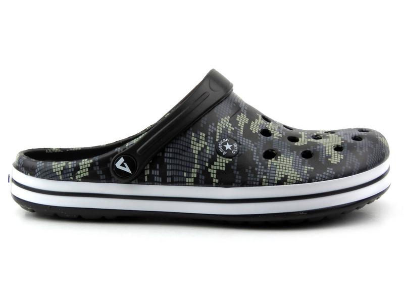 Klapki męskie, clogsy - AMERICAN CLUB CL 01/22, czarne moro