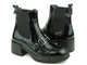 Lakierowane botki damskie na klocku - VENEZIA 13132401, czarne