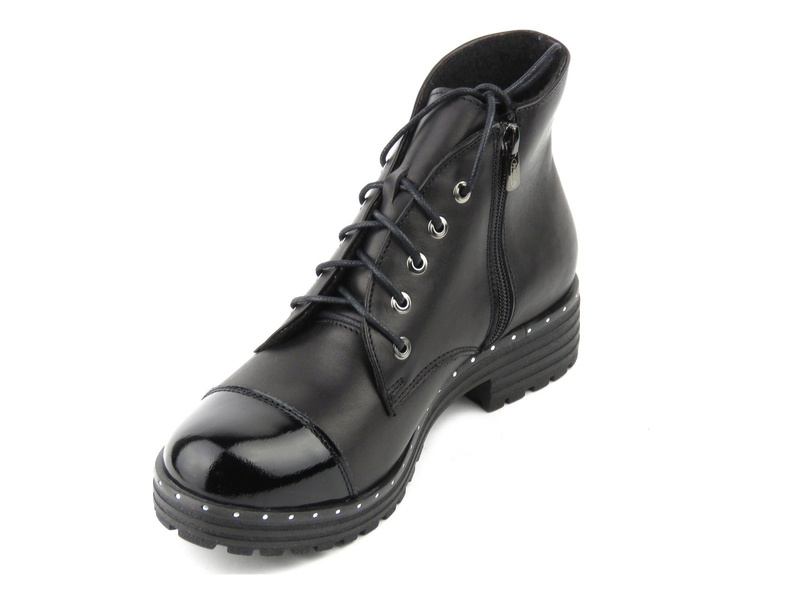 Botki, trapery damskie na grubej podeszwie HELIOS KOMFORT 588