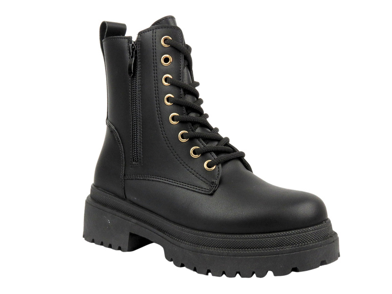 Ocieplane trapery, botki damskie - NEWS 22BT26-5020, czarne