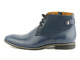 Skórzane trzewiki męskie z suwakiem - Conhpol 4637, granatowe