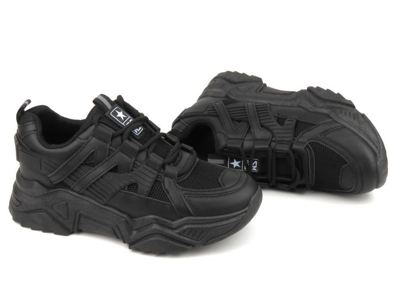 Sneakersy, buty sportowe damskie NEWS 22SP35-4620, czarne