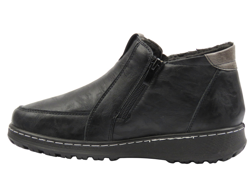 Wsuwane półbuty damskie czarne Potocki 25-90349