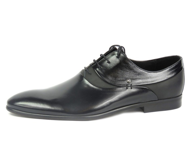 Skórzane oksfordy męskie Conhpol 5325, czarne