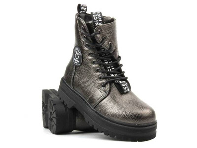 Ciepłe kozaki, trapery dziecięce, młodzieżowe - MISS E 22DZ23-5257, szare