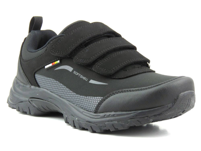Buty trekkingowe męskie na rzepy - AMERICAN CLUB WT123/23, czarne