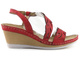 Sandały damskie na koturnie - HELIOS 268, czerwone