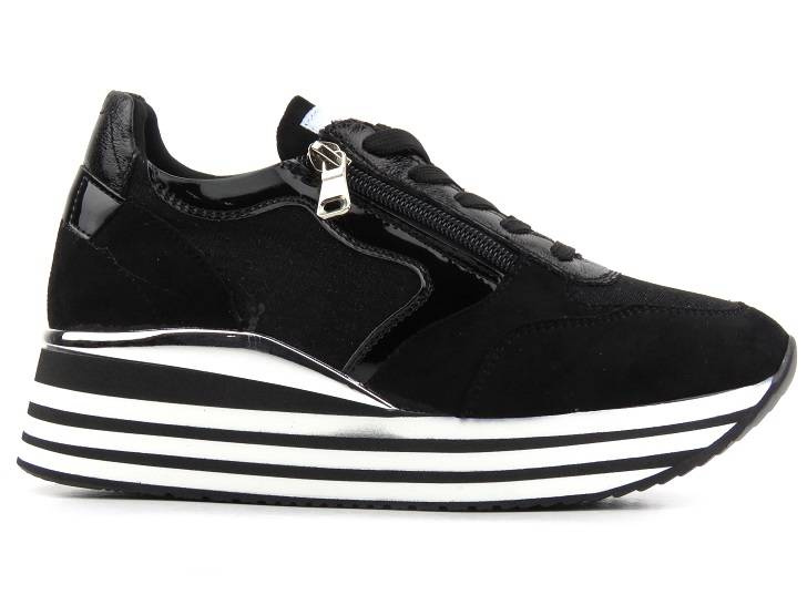 Sneakersy damskie na platformie - INBLU IN000224, czarne