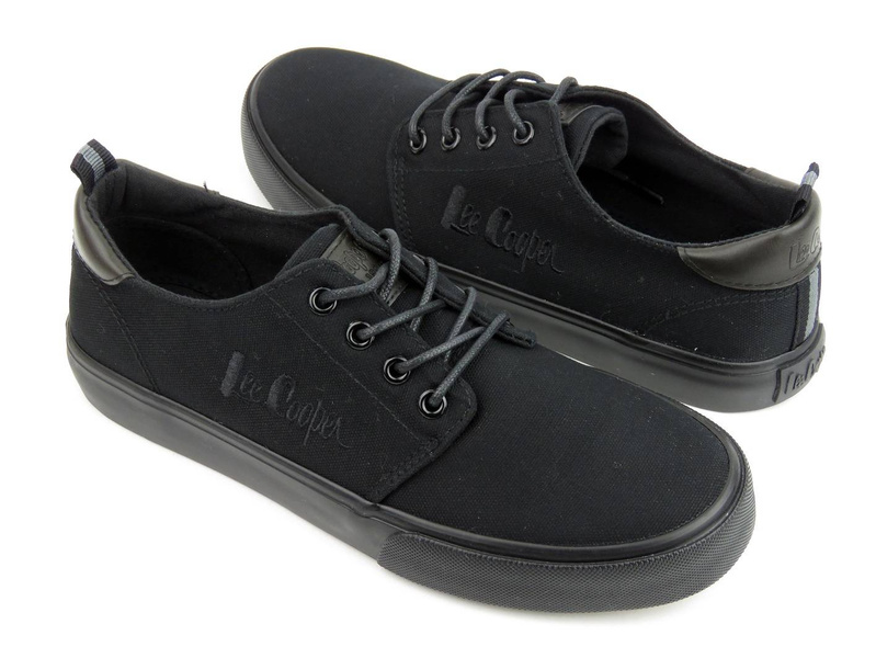 Trampki męskie przed kostkę - LEE COOPER 22-31-0857M, czarne