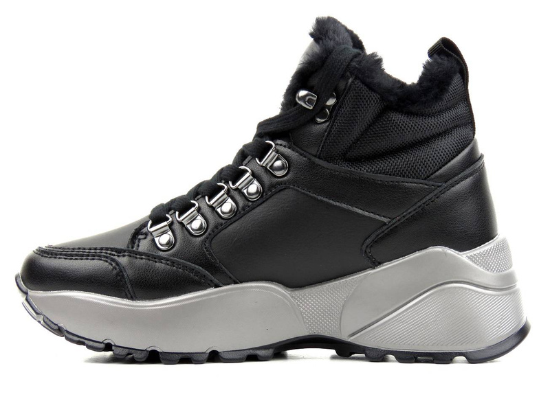 Śniegowce damskie na grubej podeszwie - LEE COOPER LCJ-21-31-0618L, czarne