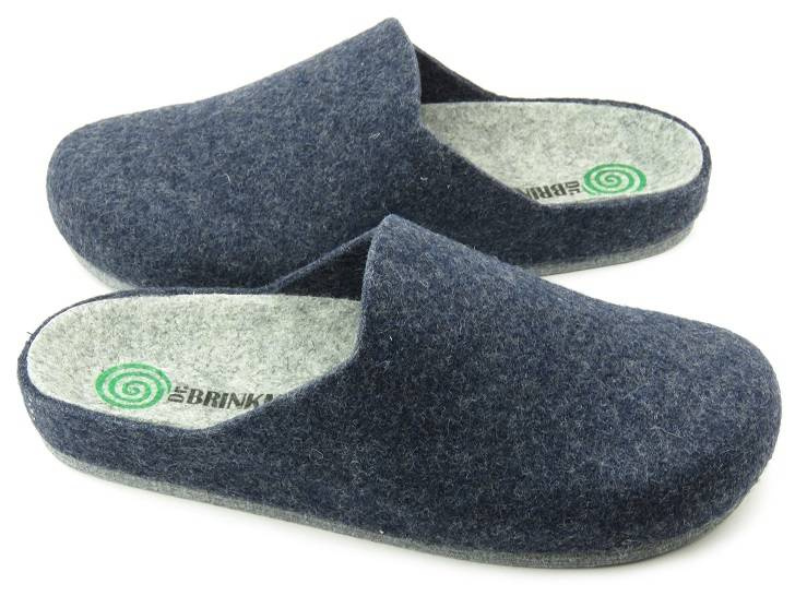 Kapcie męskie z naturalnego filcu - BRINKMANN 220215, granatowe