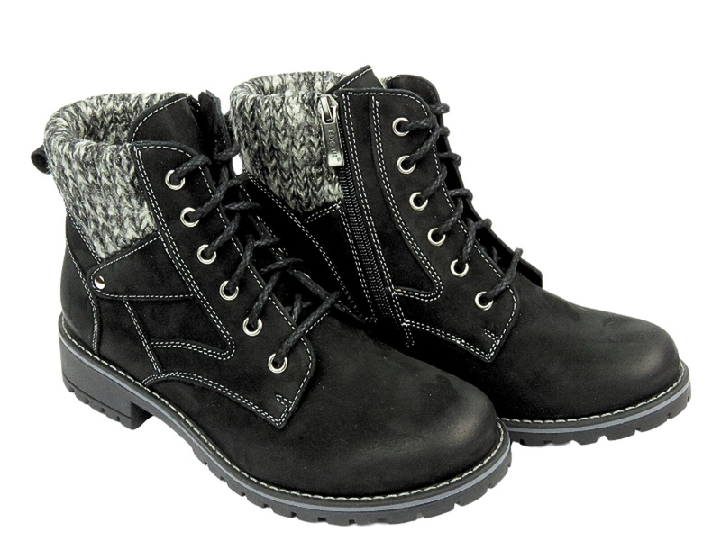 Wygodne trapery damskie z miękkiej skóry Nika Komfort 1178, czarne