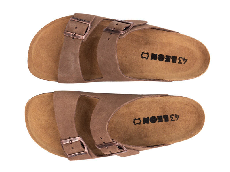 Klapki Męskie Leon 4703 brązowe