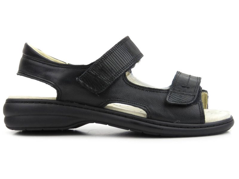 Wygodne sandały damskie w tęgości H - AXEL KOSELA 2154/9154, czarne