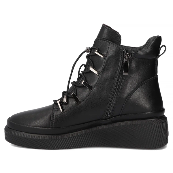 Skórzane botki damskie - Filippo DBT7416/25, czarne
