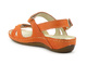 Skórzane sandały damskie sportowe - HELIOS Komfort 205, pomarańczowe 
