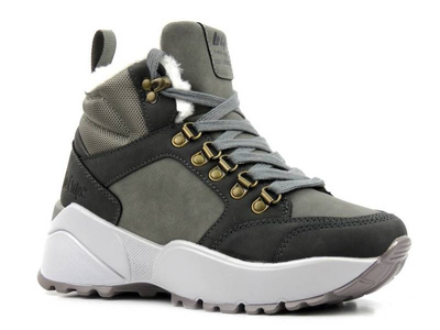 Ciepłe śniegowce damskie na grubej podeszwie - LEE COOPER LCJ-21-31-0620L, szare