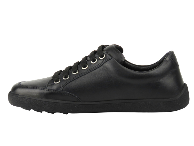 Barefoot skórzane minimalistyczne półbuty damskie Nika Komfort 26014, czarne