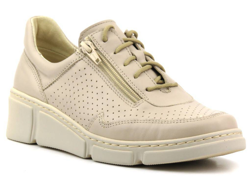Wygodne, lekkie sneakersy damskie - Wasak  0677, beżowe