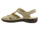 Skórzane sandały damskie z zabudowanym przodem ecru Helios Komfort 152