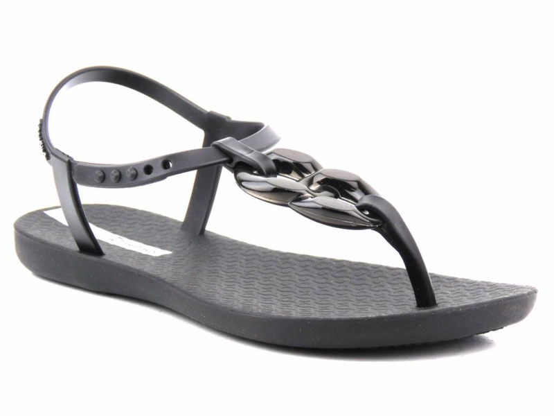 Sandały damskie z elastycznej gumy - Ipanema 83330, czarne